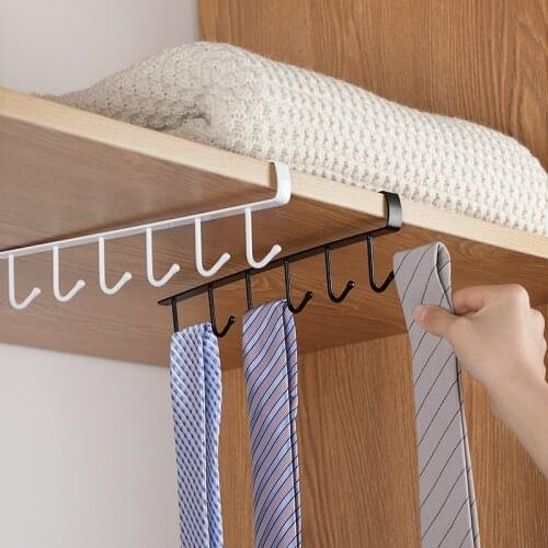 Home Seamless Kitchen Storage Rack Nail-Free Hanging Wrought Iron Wardrobe Hook Kitchen Multi-Function Hanging Type Storage Rack