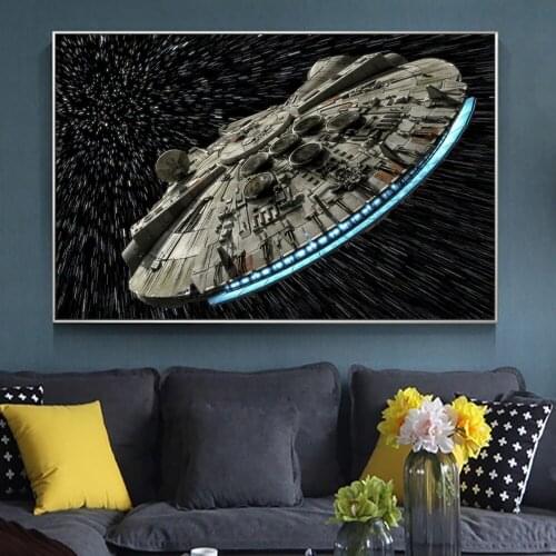 Classic Science Fiction Film Destroyer Falcon Spaceship Canvas Wall Art Movie Poster And Prints Painting Picture For Living Room