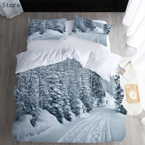 Snowfield Bedding Set Single Double Queen King Size Bedclothes For Home 3D Printed Duvet Cover Set 2/3Pcs Luxury Home Textiles
