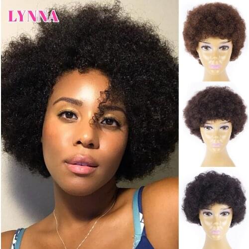 Short Afro Kinky Curly Wig 100% Human Hair Wigs Natual For Black Women Party Dance Cosplay Cheap Human Hair Wig