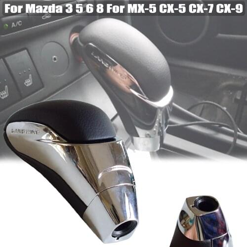 Car Gear Shift Knob Leather Gear Shift Head for Mazda 3 2006 2007 2008 2010 2011 2012 year Lever Shifter Stick Car Accessories