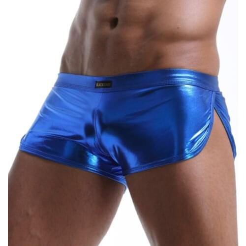 Mans Underwear Underpants Boxer Imitation Leather Ropa Interior Hombre Cueca Masculina Boxer Para Hombre Sexy Men Underwear