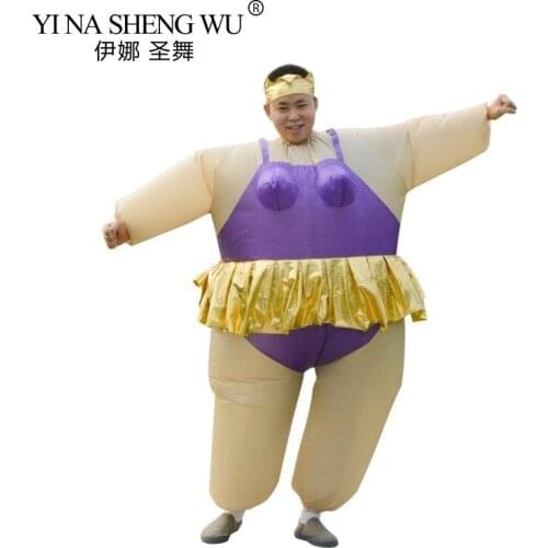 Adult Inflatable Costume Ballet Dancer Mascot Sumo Blow Up Party Suit Cosplay Disfraz Halloween Costumes For Men Women Gift Toy