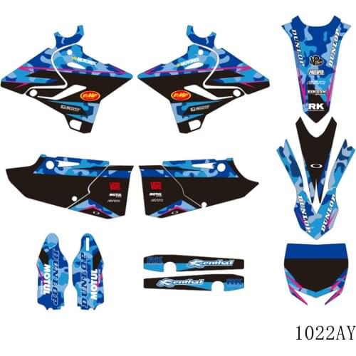 Full Graphics Decals Stickers Motorcycle Background Custom Number 3M For YAMAHA YZ125 YZ250 YZ 125 250 2015 2016 2017 2018 2019