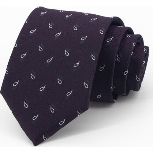 2021 New High Quality 8CM Wide Business Tie For Men Fashion Formal Gentleman Necktie Party Wedding Work With Gift Box Purple