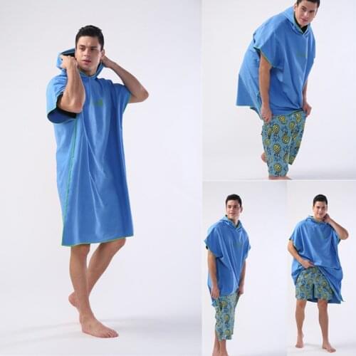 Adult Women Men Beach Changing Clothes with Hat Dress for Ladies Beach Blouse Microfiber Hooded Qickly-dry Swim Bathing Suit