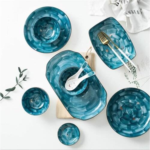 Dinnerware plates rice bowl saucers ceramic dishes starry sky series ceramic plate