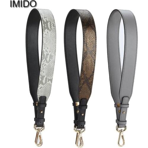 IMIDO 85cm Bag Strap Soft pu Leather Women Handbag Belt Shoulder Bag Strap Replacement Accessory Parts Brand Design Grey STP118