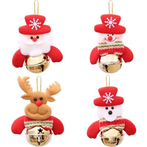 Amawill Christmas Decorations Santa Claus Snowman Elk Bear Christmas Tree Hanging Bells Jingle Pendant Party New Year Ornaments