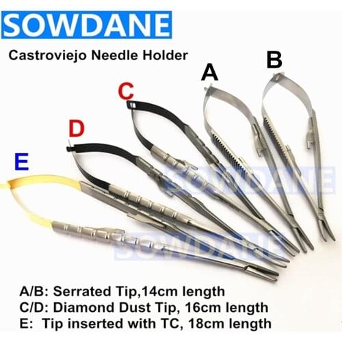 Dental Orthodontic Surgical Ligature Forming Tweezer Castroviejo Needle Holder Fine Beak Handle with lock Dentist Instrument