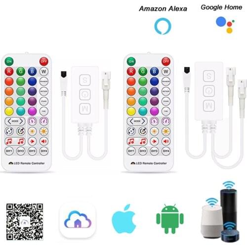 WS2811 WS2812B WiFi Music Voice SPI Alexa Google Led Controller for WS2812 IC LED Light Strip IOS Android APP DC Power 5V-24V