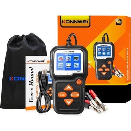 KONNWEI KW650 Car Motorcycle Battery Tester 12V 6V Battery System Analyzer 2000CCA Charging Cranking Test Tools for the Car