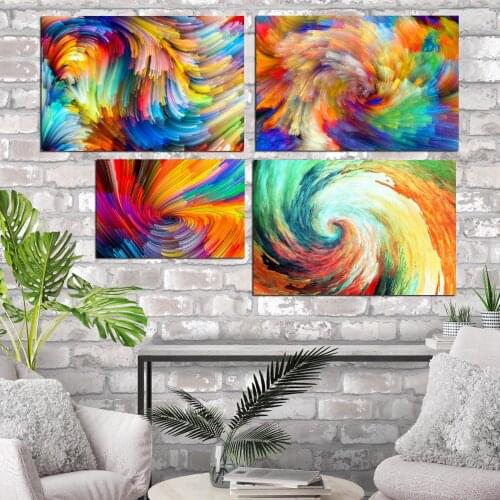 Vibrant Colorful Bloom Fractals Textures Pop Art Print Poster Classic Scroll Canvas Picture Painting Artwork Wall Art Painting