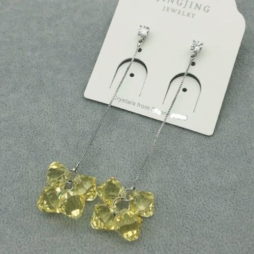 11.11 Trend Crystal Fashion Drop Earring for Girl Wedding Party High Quality Women Triangle Tassel Earings with Austrian Crystal