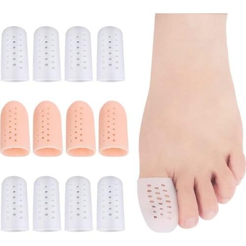 1Pair Toe Protector Breathable Silicone Toe Covers tube with Holes for Corns Calluses Blister Toe Separators New
