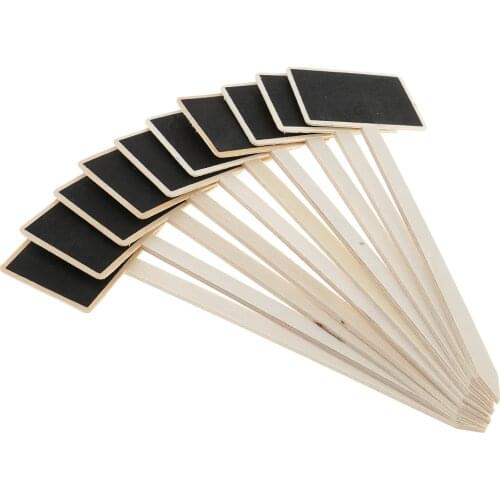 10PCS Wooden Small Blackboard, Message Memo Chalkboard, Price Tags for Garden Plant Marker Wedding Party Decor