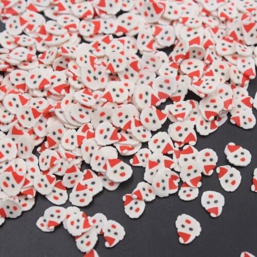 100g/lot Polymer Clay Snowman slices Father Christmas Sprinkles Soft Pottery for Christmas Decoration DIY Filler Accessories