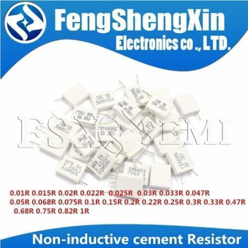 100pcs/lot BPR56 5W Non-inductive Ceramic Cement Resistor 0.01R 0.015R 0.02R 0.022R 0.025R 0.03R 0.033R 0.047R 0.05R 0.068R