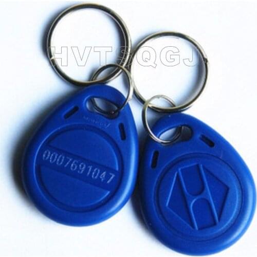 100pce/lot Waterproof ABS rewritable EM4305 125 Khz proximity rfid keyfob / key fob tag for contactless access control
