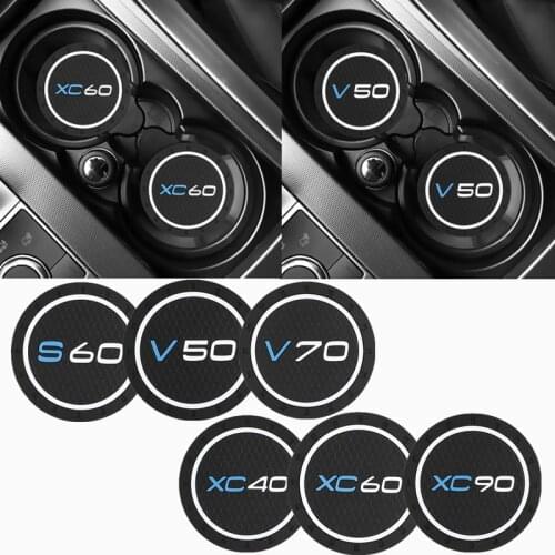 2PCS Car Water Cup Bottle Holder Anti-slip Pad Mat Silica Gel for Volvo Volvo XC40 XC90 XC70 S60 S80 S90 C30 V70 V90