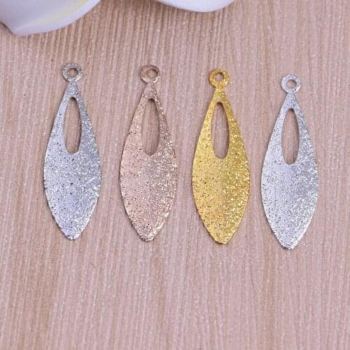 20pcs/lot zhu ru 28*8.5mm Earrings Long drop matte face Oval bib pendant DIY Handmade Ear Jewelry Materials Accessories