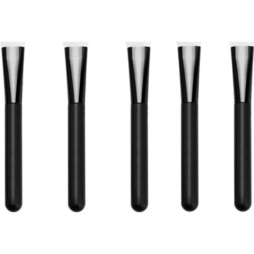 5Pcs Black Silicone Durable Mask Beauty Tool DIY Mask Tools Facial Brush Face Mask Brush for Beauty Salon Women