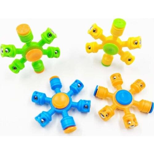 50Pcs 6 Arms Hand Spinner Novelty Gag Toys Decompression Toy Fidget Spinners with Steel Balls Bidirectional Rotating Shaft