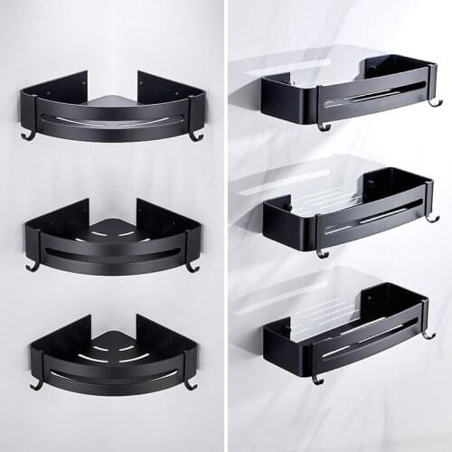 Bathroom Accessories Wall Shelf Kitchen Organizer Sucker Wall Mounted Stainless Steel Storage Corner Shelf Kitchen No Punch Hook