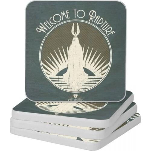 Bioshock Welcome To Rapture Diatomite Square Round Coaster Eco-friendly Cup Bonsai Mat Soap Toothbrush Pad Diameter 10cm