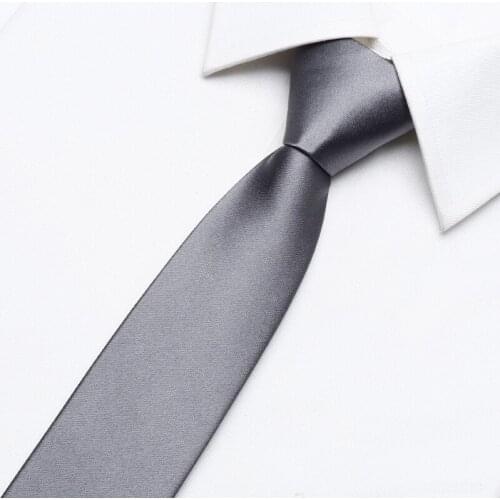 Designer Brand 6CM Skinny Silver Tie For Men Wedding Business Fashion Suit Luxury Silk Polyester Necktie With Gift Box