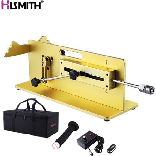 Hismith APP Interaction Metal Sex Machine KlicLok System 3-15cm Stroke Silicone Dildo Gold Color Lightweight Love Sex Machine