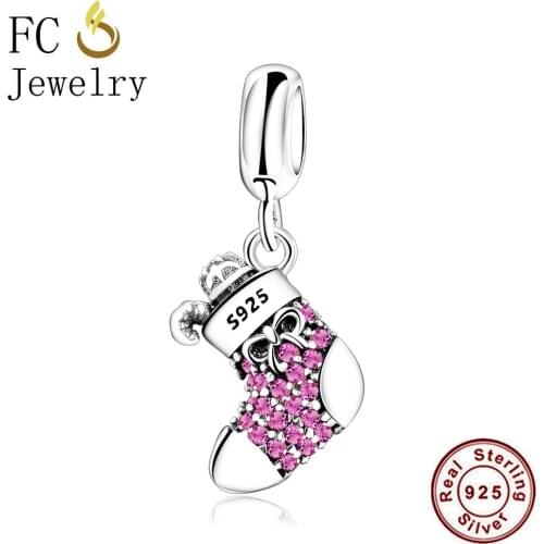FC Jewelry Fit Original Brand charms Bracelets 925 Sterling Silver Shoes Boots Slide Beads Kralen Pendant for jewelry Making