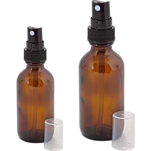 Amber Glass Spray Bottle with Black ATOMISER Sprays,Refillable Container for Essential Oil / Aromatherapy Use