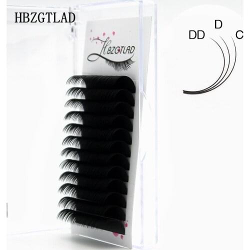HBZGTLAD new C/D/DD 16-20mm Faux mink individual eyelash lashes maquiagem cilios for professionals soft mink eyelash extension