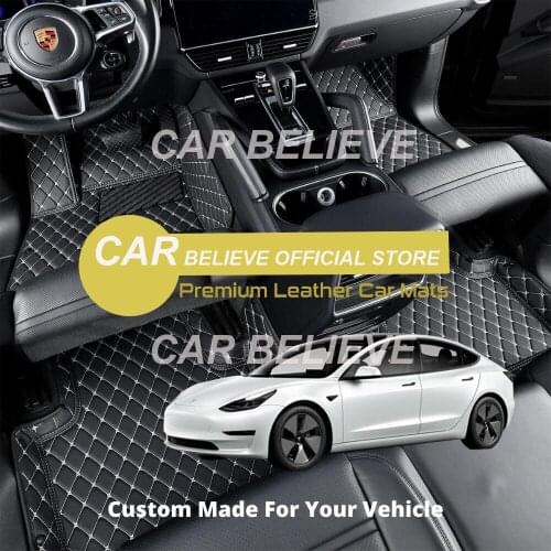 High quality Leather Car Floor mats For Tesla Model 3 2019 2020 2021 Carpets Rugs Pads Accessories