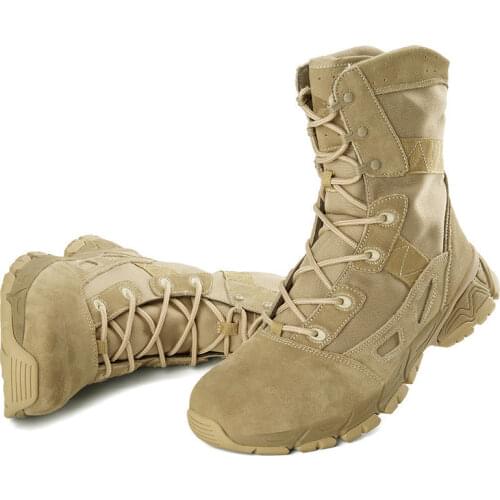Men Inspired Hight-Top Shoes Military Outdoor Sandy Color Desert Shoes Wear-Resistant Hiking Non-Slip Sneakers Breathable Warm