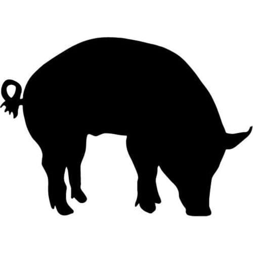 Cute Pig Pattern Animal Sticker High Quality Car Window Decoration Personality Pvc Waterproof Decal Black/white, 15cm*11cm