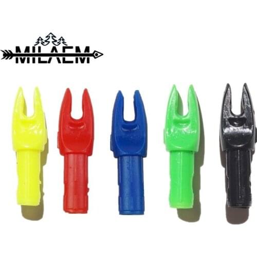 100 Pcs Archery Arrow Nocks Plastic Insert Nock For ID 6 mm Wooden Carbon Arrow Shaft Hunting Shooting Accessories