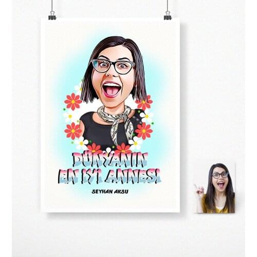 Personalized World Best Mother Cartoon Poster Poster (50x70 cm.)