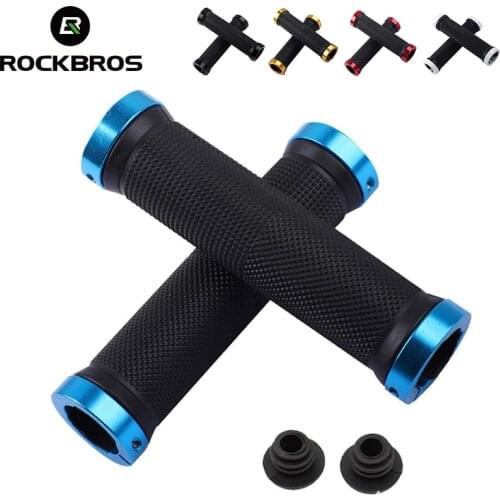 ROCKBROS MTB Handle Anti-skid Bicycle Grips Silicone Cycling Handlebar Cuffs Bilateral Lock Aluminum Alloy BMX Bike Accessories
