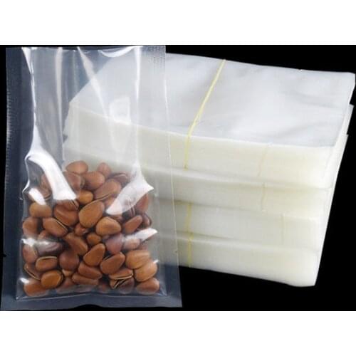 200pcs Open Top Transparent Vacuumed Bag Plastic Food Meat Fish Fruit Heat SealingBag Clear Plastic Storage Bags