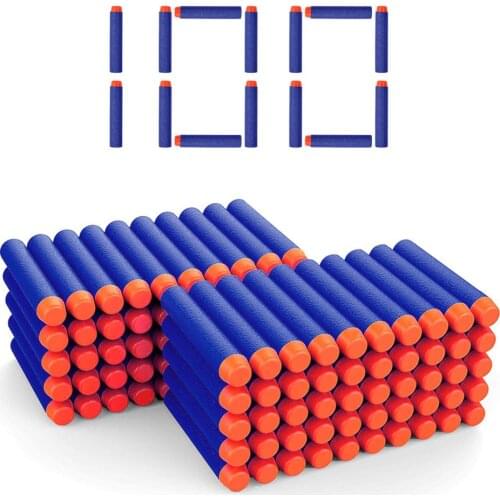 100pcs For Nerf Bullets EVA Soft Hollow Hole Head 7.2cm Refill Bullet Darts for Nerf Toy Gun Accessories for Nerf Blasters