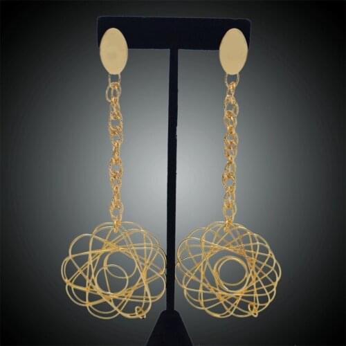 Yulaili Free Delivery Ladies Costume 2018 Round Design Popular High Quality Rose Gold Color Brass Earrings