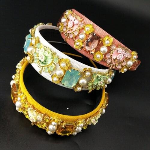 Korean Princess Crown For a Girl Style Hair Ribbon Headbands for Women Headband Turban Hair Accessories Wide Handmade hairband