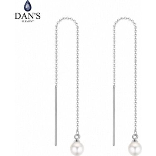 DANS 3 Colors Real Austrian Smaluted Pearl Ball classic Vintage Stud earrings for women #132875