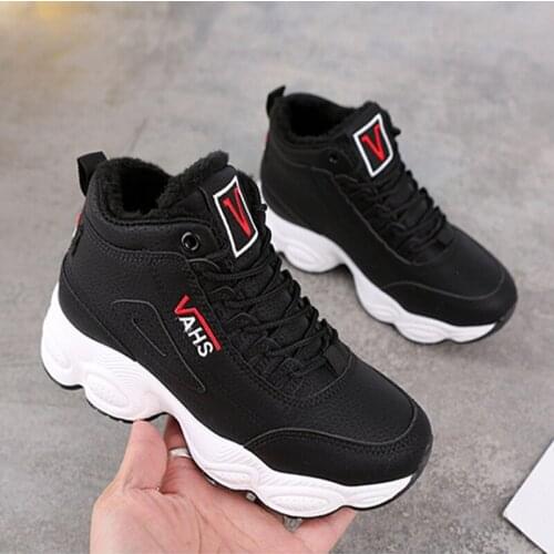 Platform Sneakers Winter Women Wedge sneakers shoes Breathable Mesh shoes Autumn Plush Warm Shoes Height Increasing Woman 1550