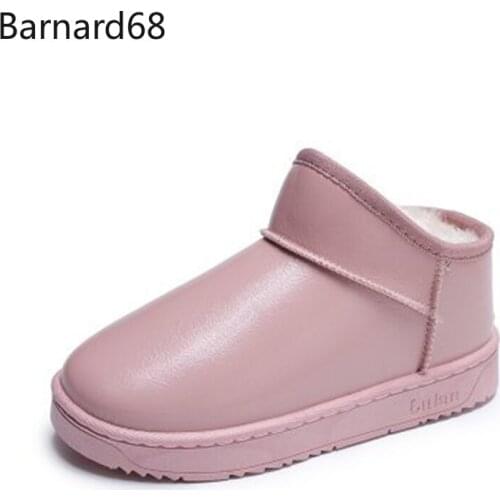 Winter Plus cashmere warm Cotton shoes Womens waterproof Non-slip snow boots Women outdoor pu ankle boots Female Winter shoes