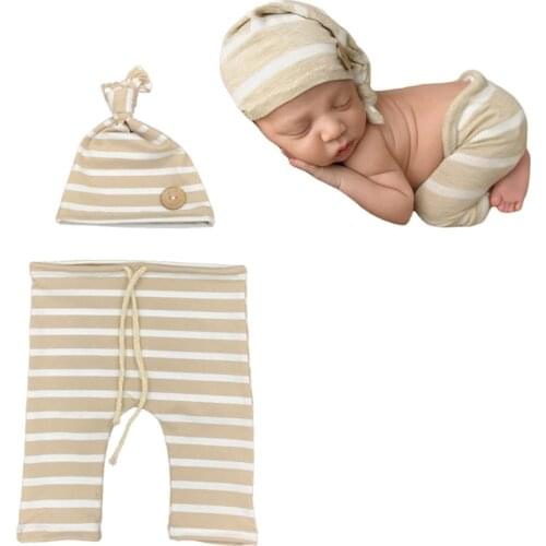 2 Pcs Soft Cotton Baby Hat Pants Set Newborn Infant Photography Props Costumes