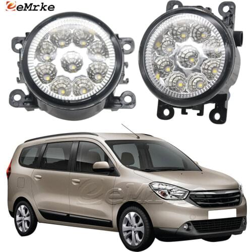 2PCS Car Styling 9-Pieces LED Fog Light Lamp for Dacia Lodgy / Loday Stepway 2012-2017 2018 2019 H11 12V Halogen Fog Lights DRL