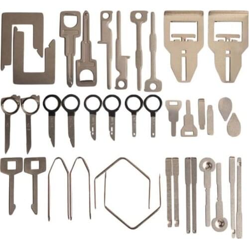 38Pcs/Set Vehicle Car Stereo Radio Release Removal Tools Key Kit with Bag Kenwood Tool Fit for Benz Ford Audi